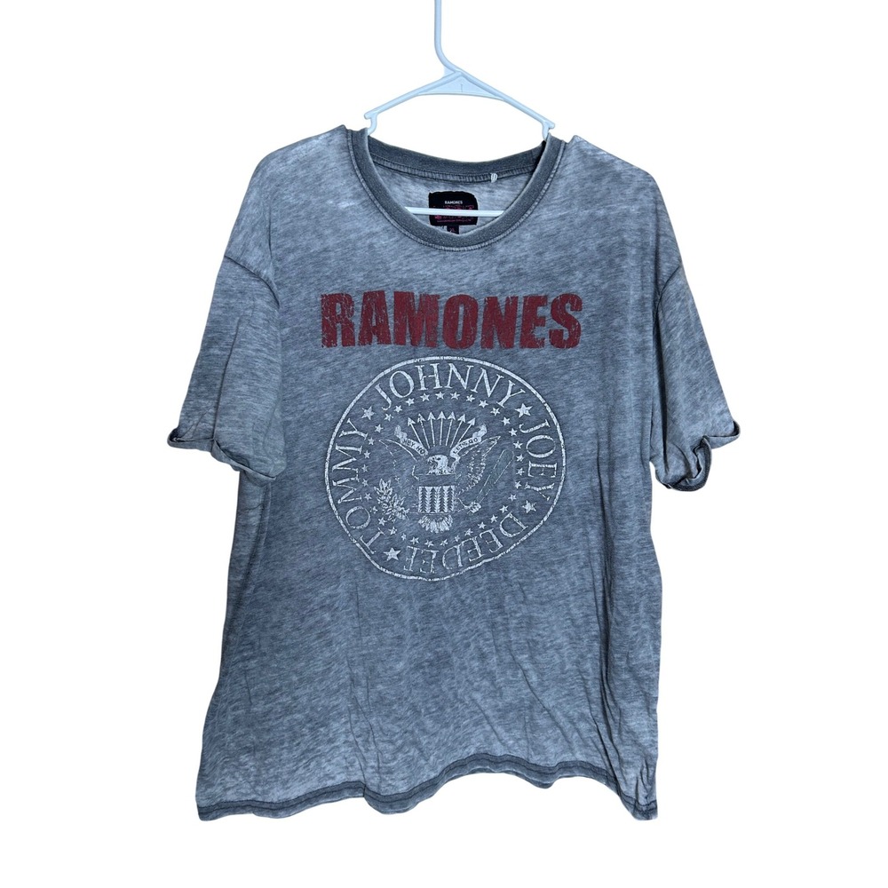 Ramones Grey Burnout Graphic Band T-Shirt XL Short Sleeve Crewneck Punk Rock Tee
